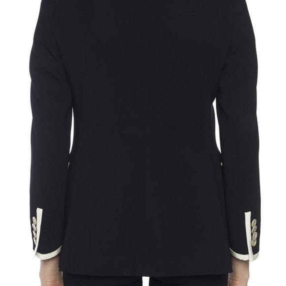 Gucci Black Cady Blazer with White Trim - Picture 3 of 3